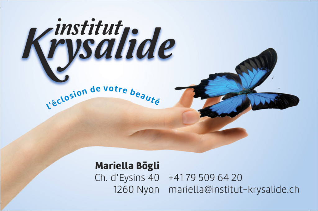 Carte de visite de l'institut Krysalide à Nyon