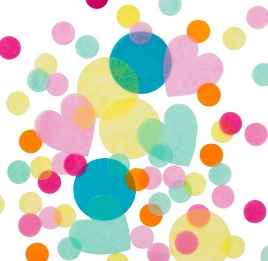 Coeurs et confettis